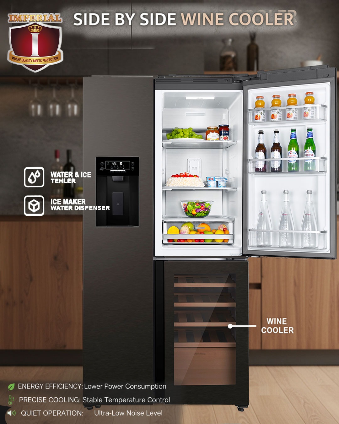 IMPERIAL--WINE COOLER & CHEESE CAKE -- WATER & ICE ICE MAKER DISP-- INVERTER